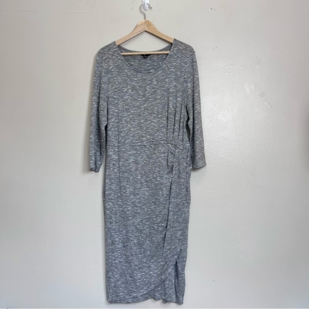 GNW Heathered Gray Long Sleeve Casual Dress Size XL